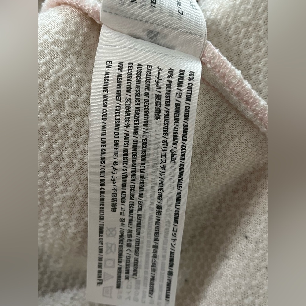 Abercrombie & Fitch Pink White Quilted Sherpa Pullover Size Medium - Picture 11 of 11